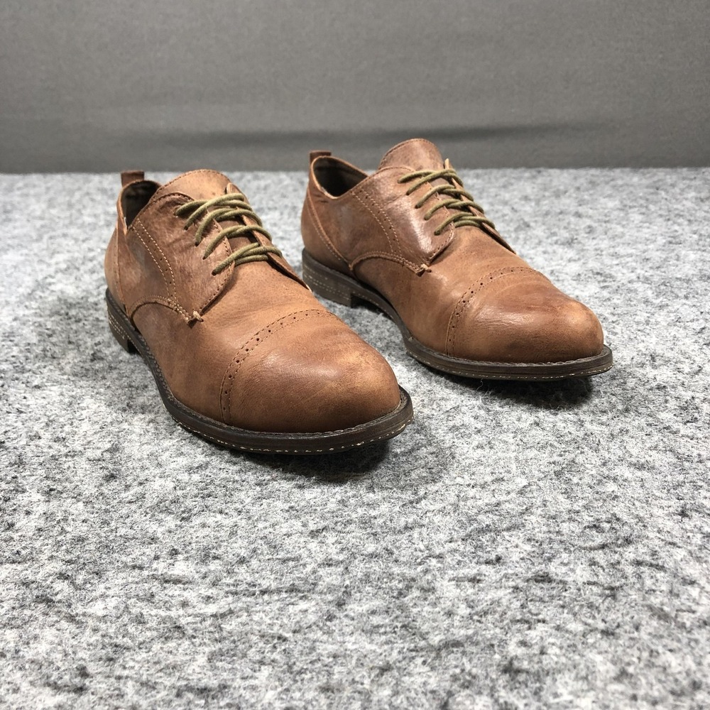 Crown‎ Vintage Oxford Shoes Womens 9 M Brown Leather Cap Toe Lace Up Flats